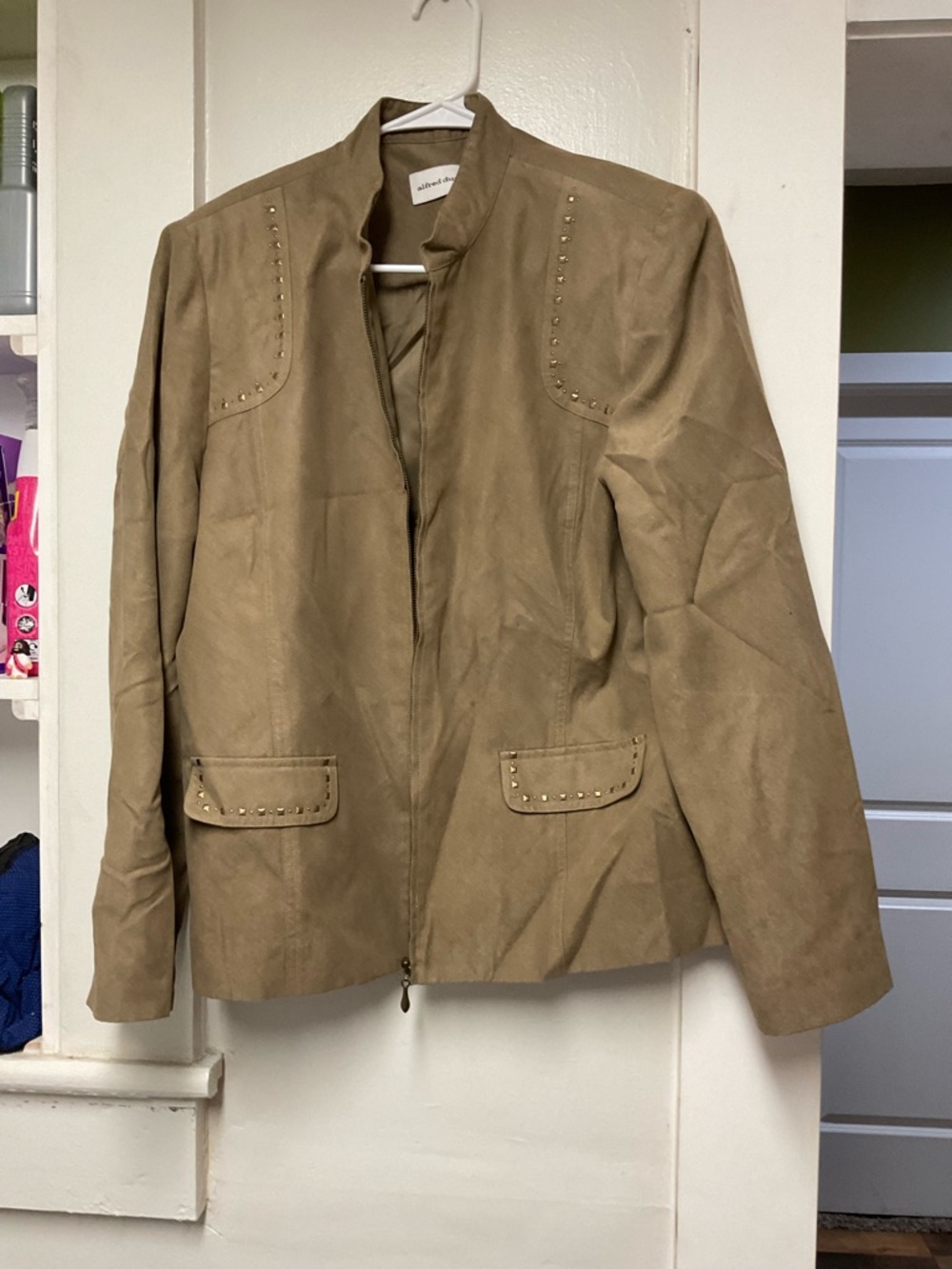 Taupe Suede Studded Jacket